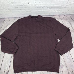 Topman Herringbone Long Sleeves Mock Neck Sweater Oversized Burgundy Large New